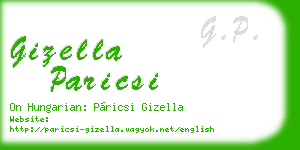 gizella paricsi business card